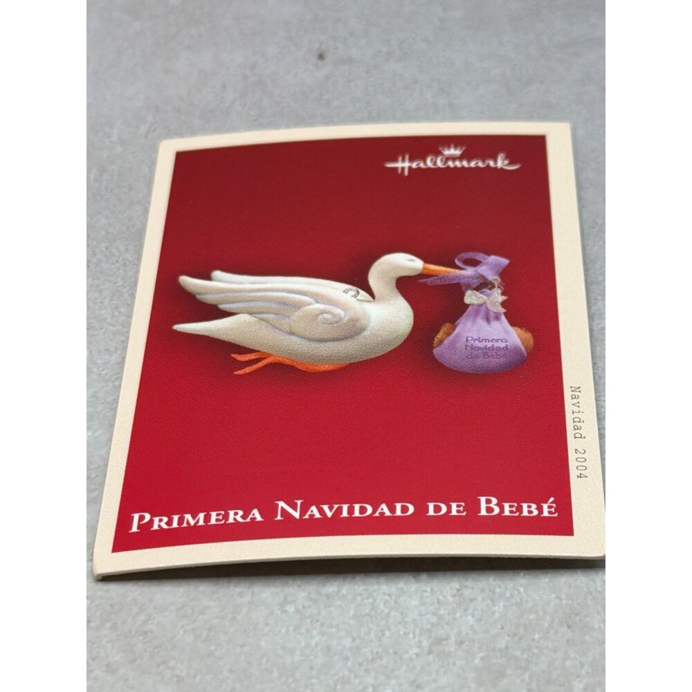 Hallmark Keepsake Ornament Primera Navidad De Bebé 2004 Stork Design - Picture 5 of 6